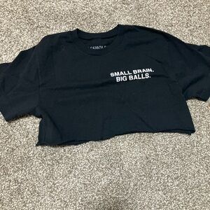 Black Crop Top with Bold Print